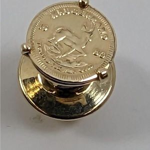 1980 South Africa 14k Krugerrand Fyngoud One Ounce Gold tie tack